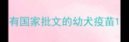 有国家批文的幼犬疫苗