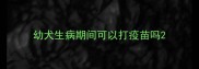 幼犬生病期间可以打疫苗吗