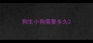 狗生小狗需要多久