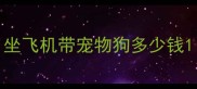 坐飞机带宠物狗多少钱