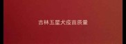 吉林五星犬疫苗质量