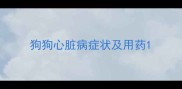 狗狗心脏病症状及用药