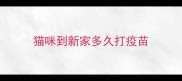 猫咪到新家多久打疫苗
