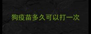 狗疫苗多久可以打一次