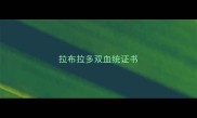 拉布拉多双血统证书