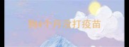 狗4个月没打疫苗