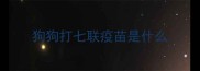 狗狗打七联疫苗是什么