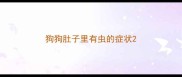 狗狗肚子里有虫的症状