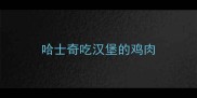 哈士奇吃汉堡的鸡肉