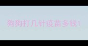 狗狗打几针疫苗多钱