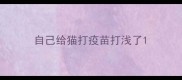 自己给猫打疫苗打浅了