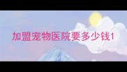 加盟宠物医院要多少钱