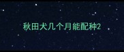 秋田犬几个月能配种