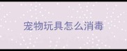 宠物玩具怎么消毒