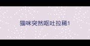 猫咪突然呕吐拉稀