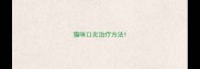 猫咪口炎治疗方法