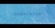 狗疫苗得了细小治愈