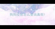狗狗疫苗怎么查询真假
