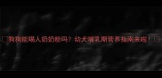 狗狗能喝人奶奶粉吗幼犬哺乳期营养指南来啦