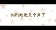 狗狗咳嗽几个月了