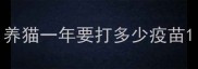 养猫一年要打多少疫苗