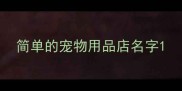 简单的宠物用品店名字