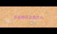 开宠物店注意什么