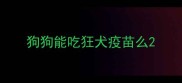 狗狗能吃狂犬疫苗么