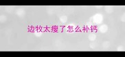 边牧太瘦了怎么补钙