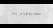 怎样让拉布拉多不发胖