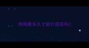 狗狗要多久才能打疫苗吗