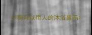 小狗可以用人的沐浴露吗