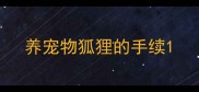 养宠物狐狸的手续
