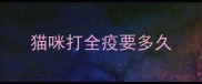猫咪打全疫要多久