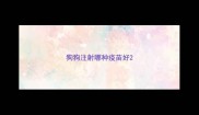 狗狗注射哪种疫苗好