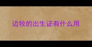 边牧的出生证有什么用