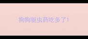 狗狗驱虫药吃多了