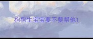 狗狗生宝宝要不要帮他
