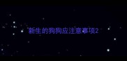 新生的狗狗应注意事项