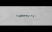 中国宠物市场分析
