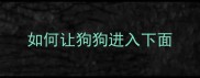 如何让狗狗进入下面