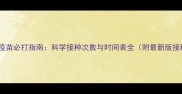 犬猫狂犬疫苗必打指南科学接种次数与时间表全附最新版接种方案