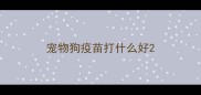 宠物狗疫苗打什么好