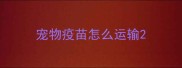 宠物疫苗怎么运输