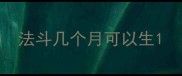 法斗几个月可以生