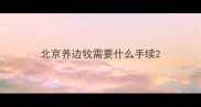 北京养边牧需要什么手续