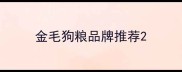 金毛狗粮品牌推荐