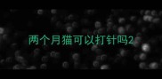两个月猫可以打针吗