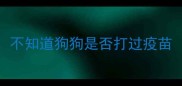不知道狗狗是否打过疫苗