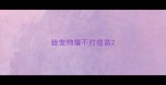 给宠物猫不打疫苗
